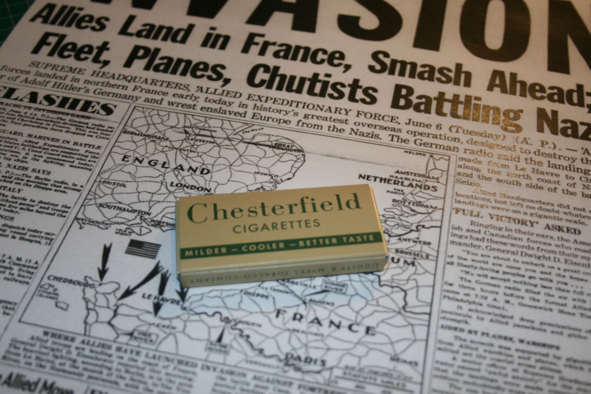 Chesterfield cigarette packet - K ration issue