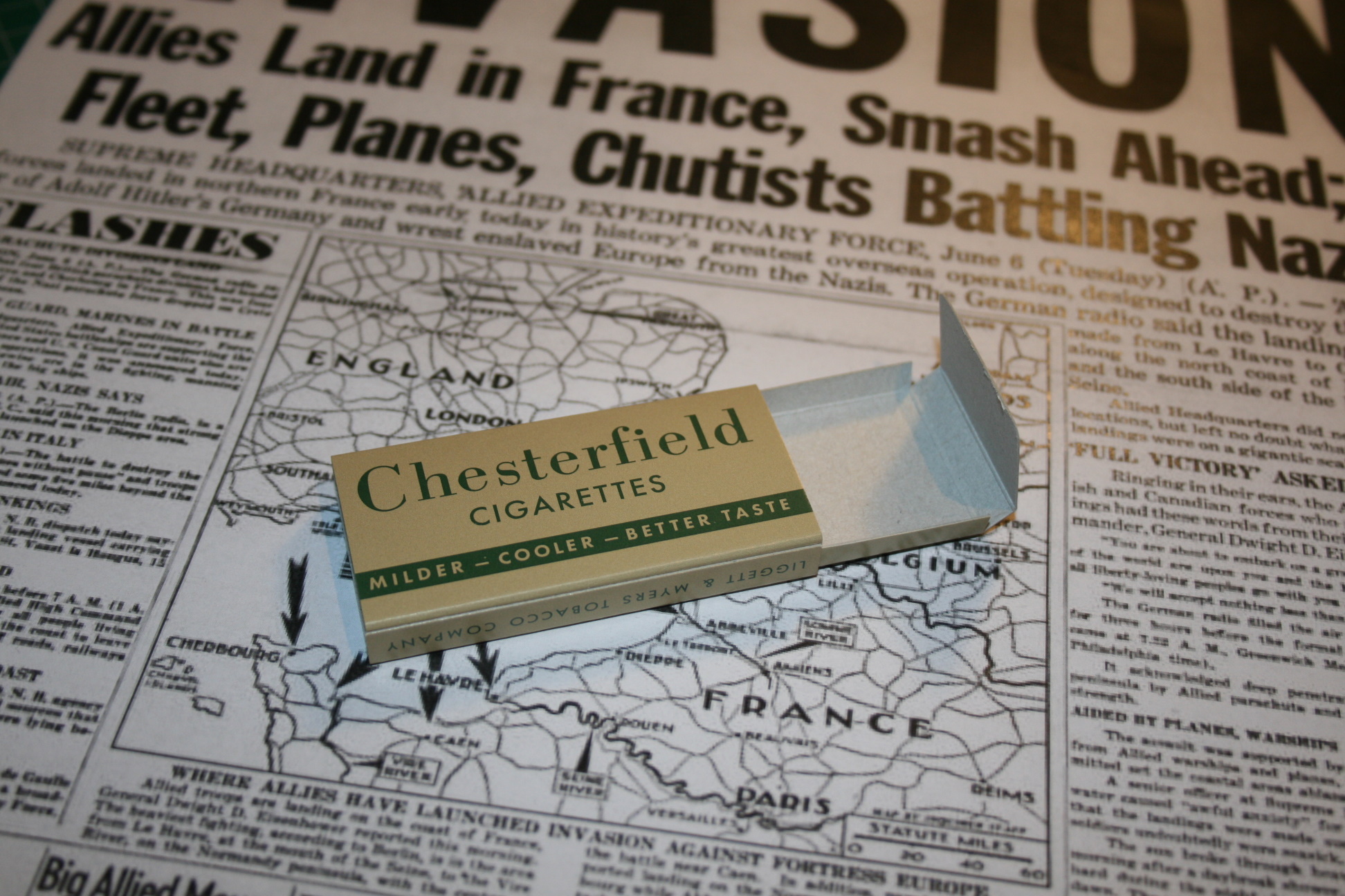 Chesterfield cigarette packet - K ration issue