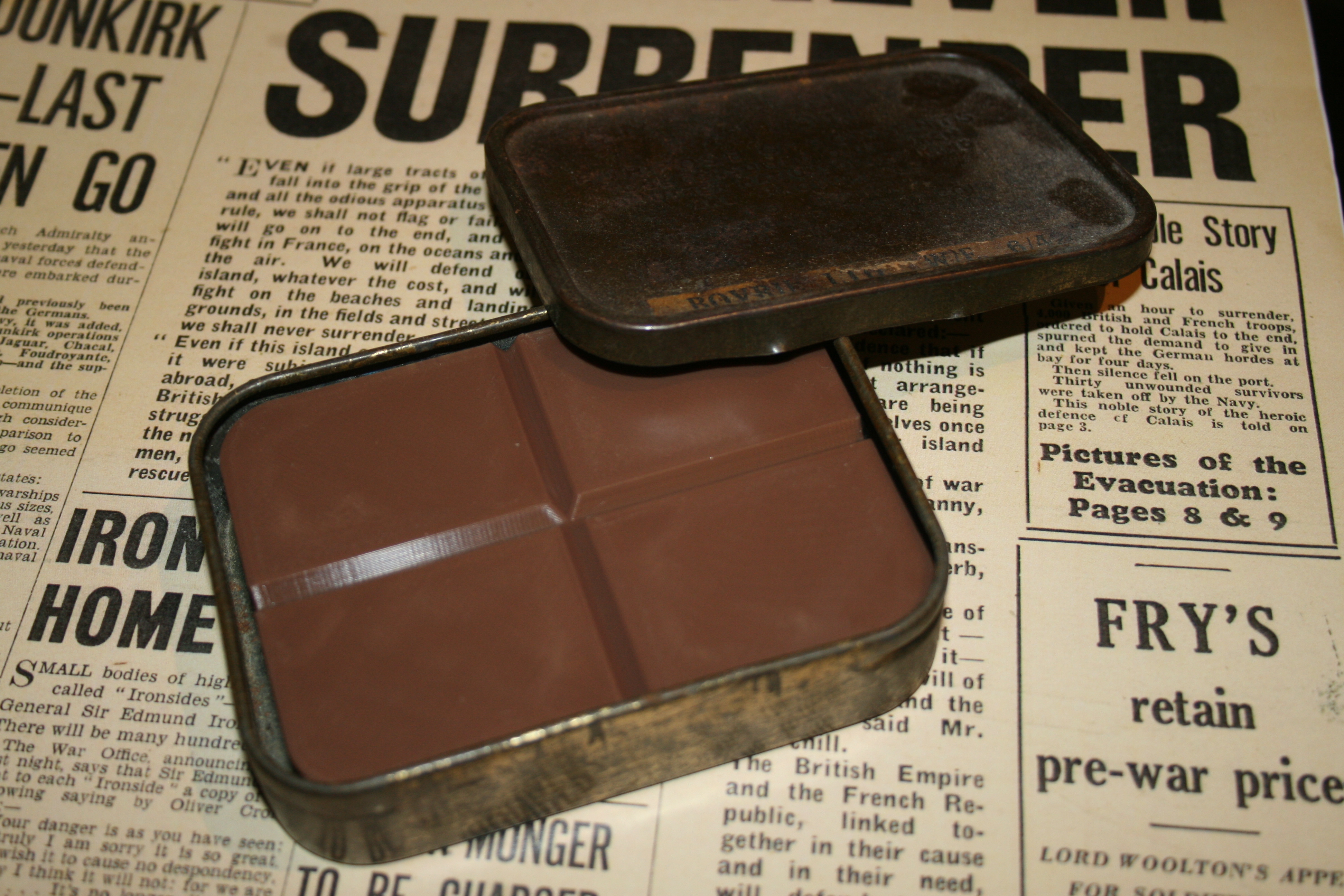 24HR Emergency ration tin contents - school and display safe