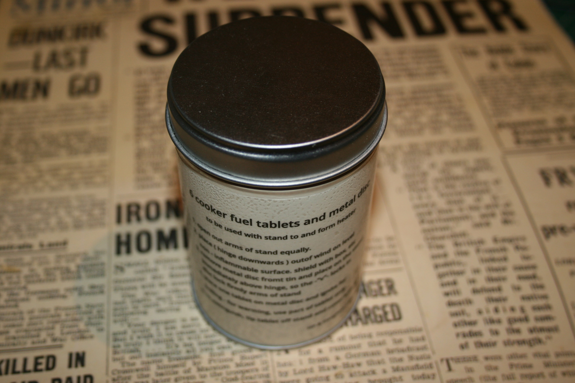 Ww2 British Army Fuel Cooker Tablet Tin with Hexamine tablets 