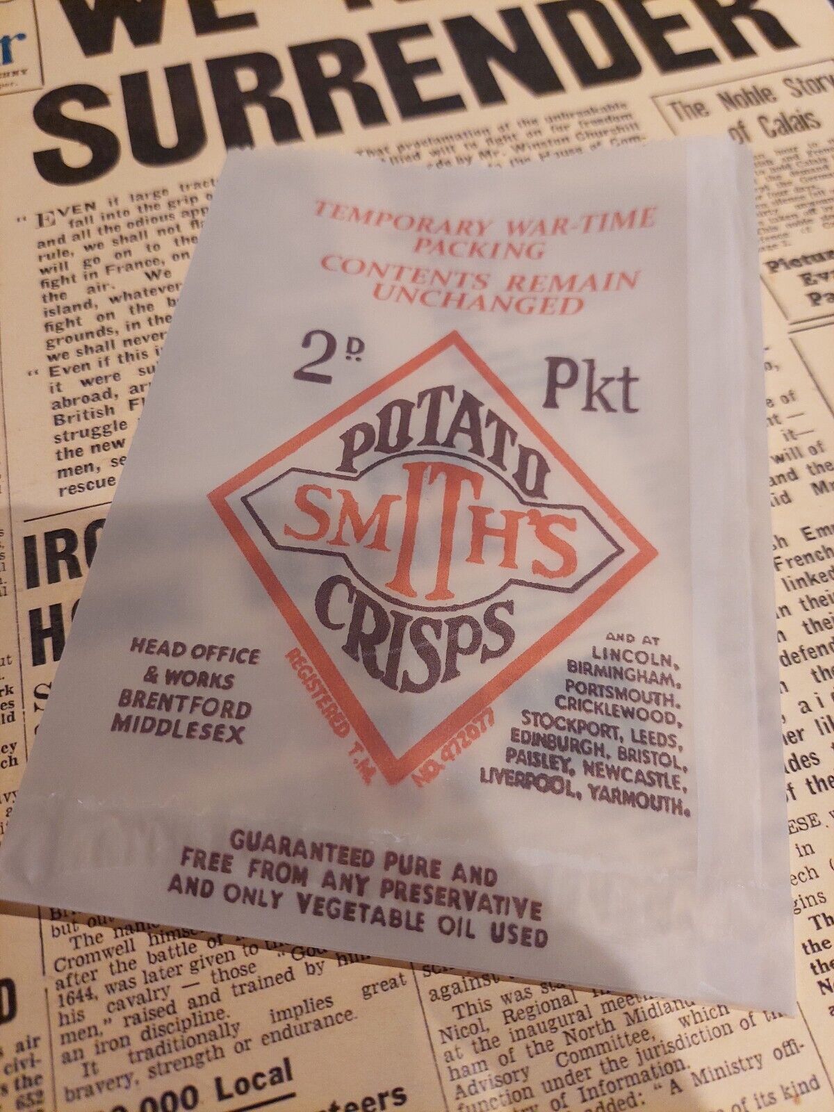 WW2 Smiths Crisp packet